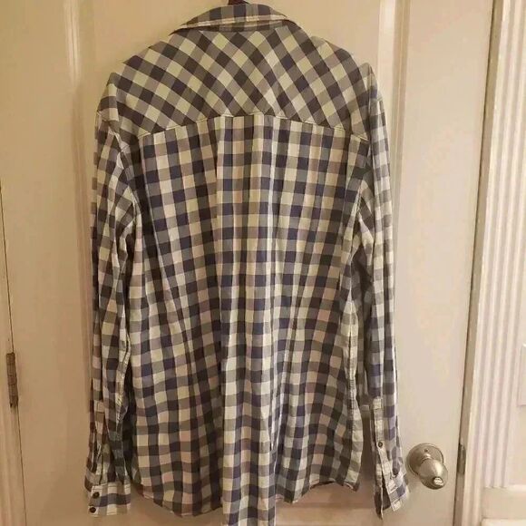 Celio Men's Checked Button Down Long Sleeve Shirt - Picture 7 of 8